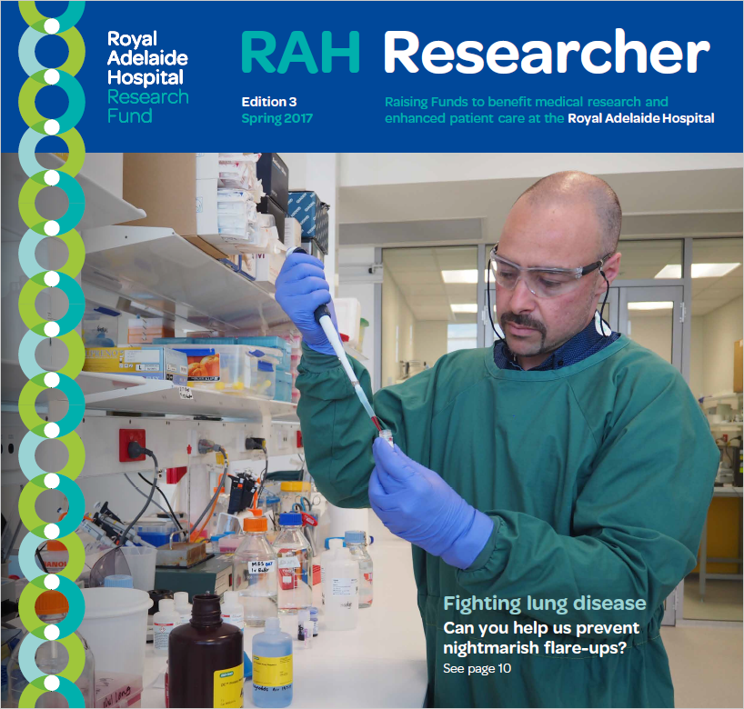 Dr Eugene Roscioli marketing campaign for the RAH Research Fund's targeting COPD reasearch