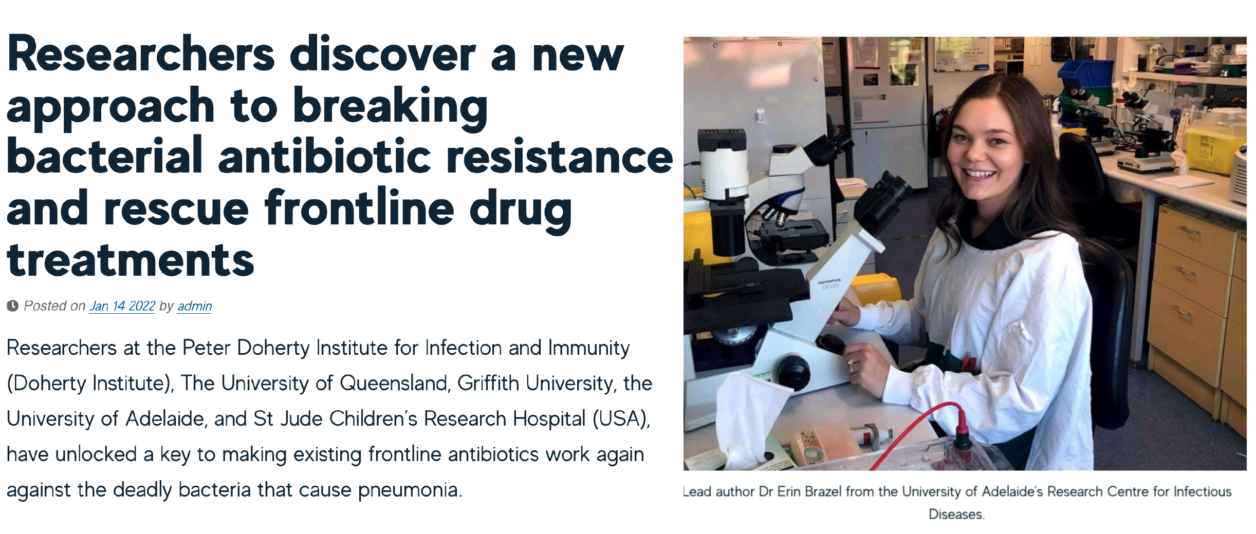 Researchers discover a new approach to breaking bacterial antibiotic resistance and rescue frontline drug treatments