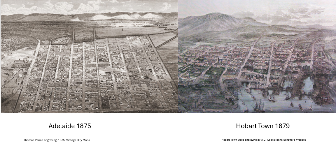 View of Adelaide and Hobart